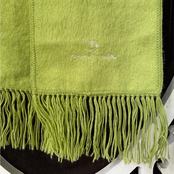 Lime Green Alpaca Scarf - Picture 3 of 4